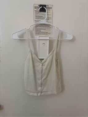 Brandy Melville Cream Button-Down Cami Tank